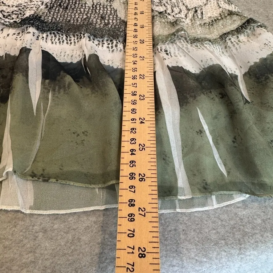 Vintage Y2K Ali Miles Top Womens Large Green Polyester Romantic Forest Fairy - Image 12