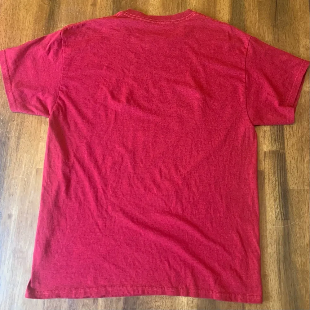 Moana Disney Gildan Shirt Large  Red Black Glitter Crewneck Tee short sleeve - Image 7