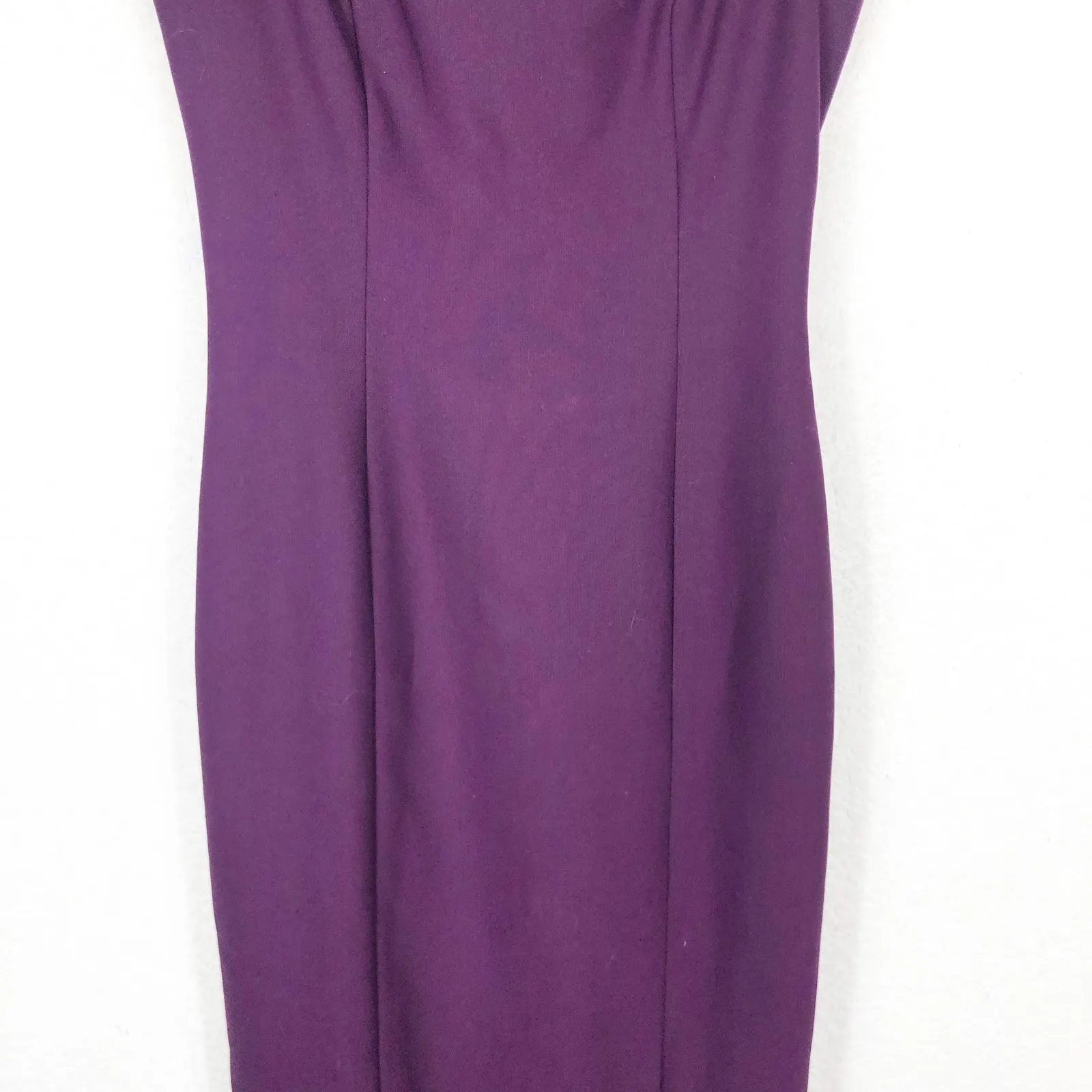Cinq A Sept Ela Purple Ponte Midi Dress Size 2 Sleeveless Sheath Cocktail Chic - Image 10