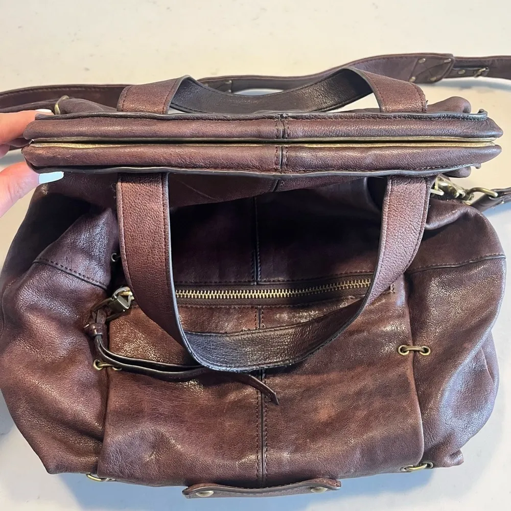 Brown KOOBA Ava Fold Over Hangbag - Image 8