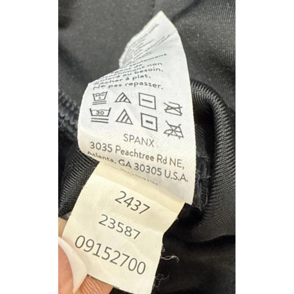 Spanx Womens Yoga Leggings Booty Boost Skinny Faux Leather Black Large - Image 5