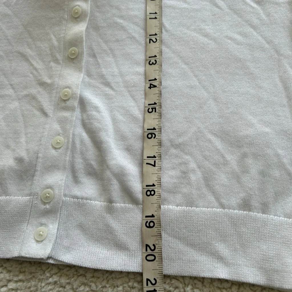 Madewell June Crew Neck Cotton Cardigan White Size M - Image 15