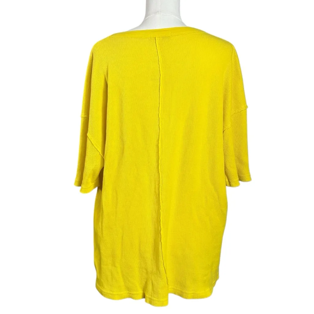 Free People Ragabond Cardinal Merry Thermal Tee in Yellow Size XL NWT Birds - Image 9