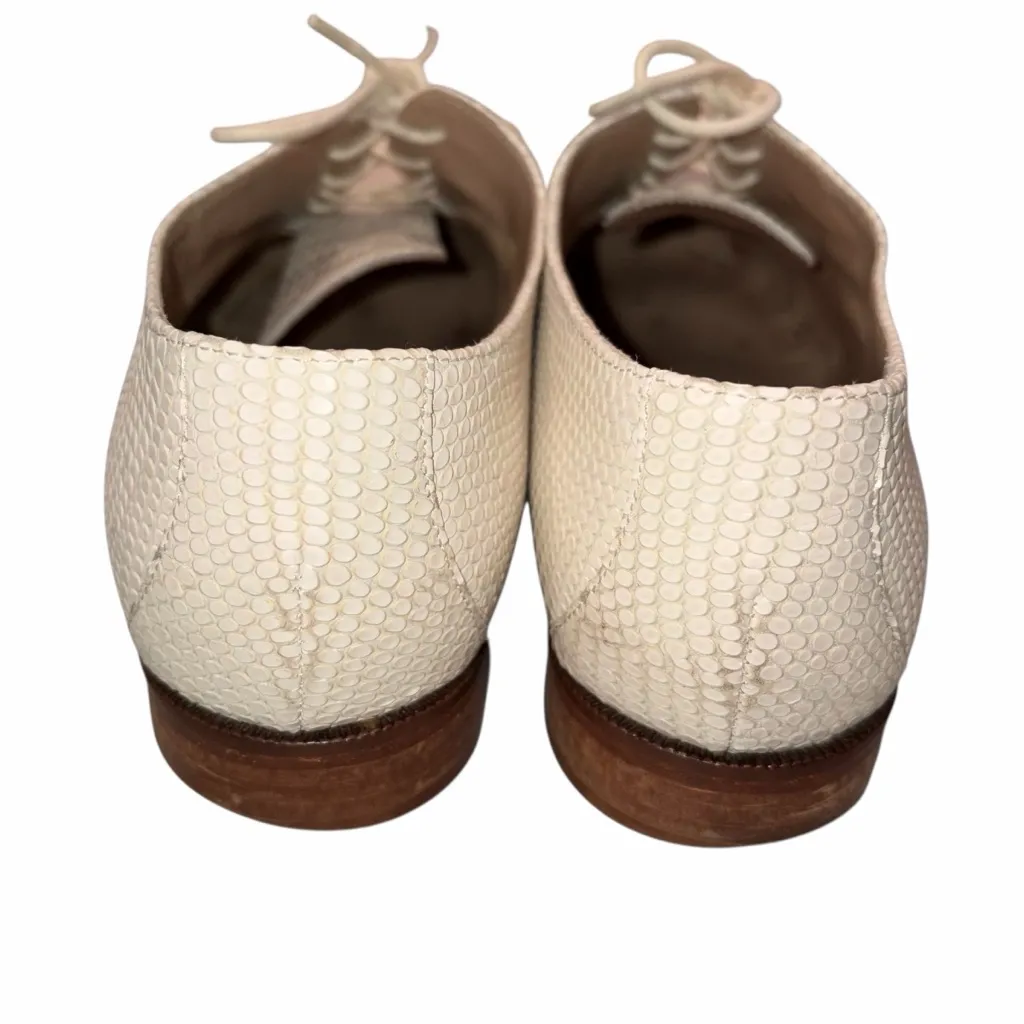 Diane Von Furstenberg White Lizard Ziggy Lace Up Oxford Loafers Shoes size 9.5 - Image 6