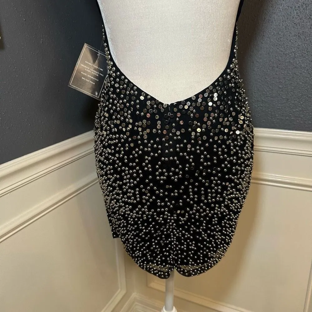 Retrofete Olivia Sequin Ombré Mini Dress Black Size L - Image 12