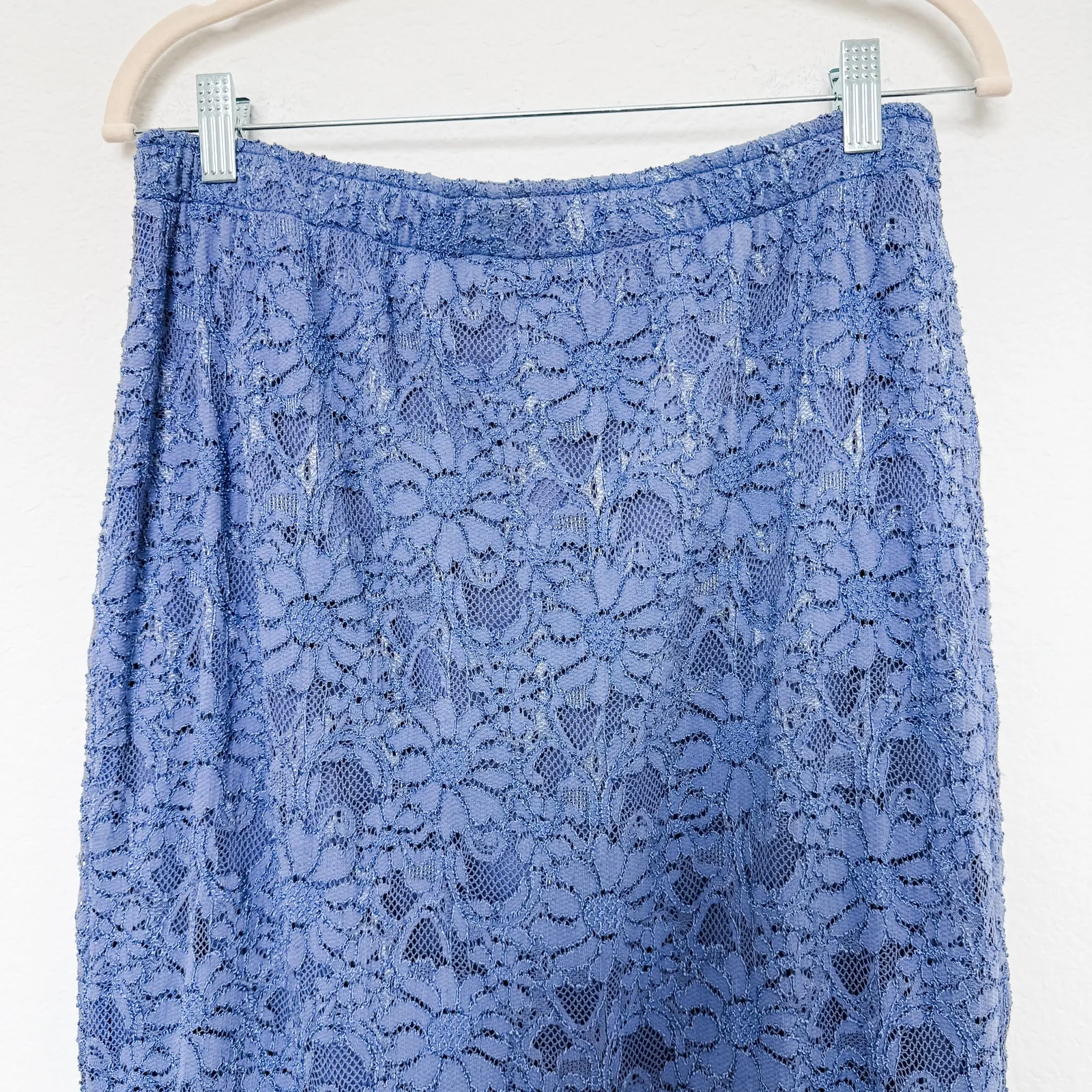 Y2K Fairy Maxi Skirt Lace Mesh‎ Flowy Hem Periwinkle Blue Size XL Balletcore - Image 6