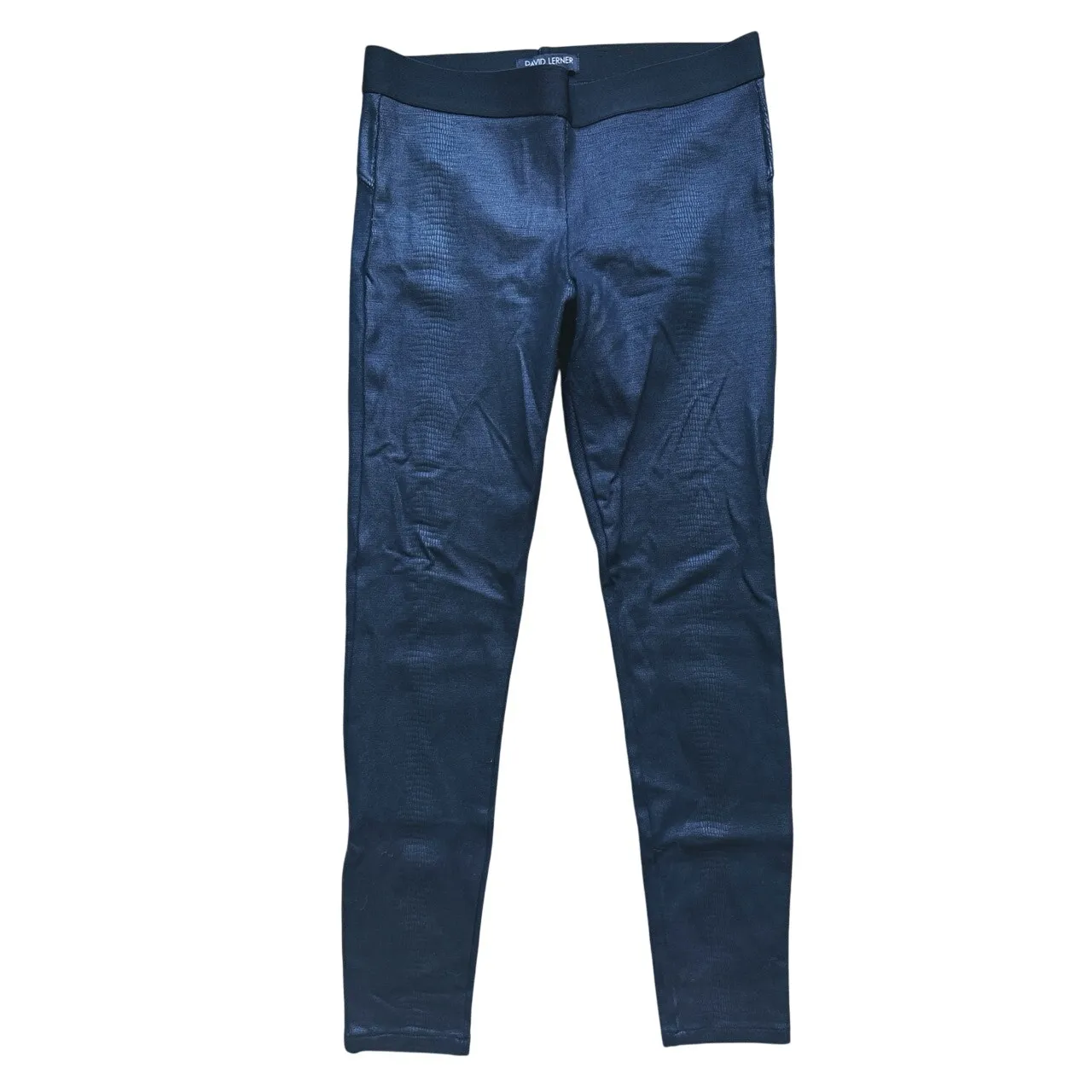 David Lerner Croc Barlow Black Leather Leggings Medium - Image 3