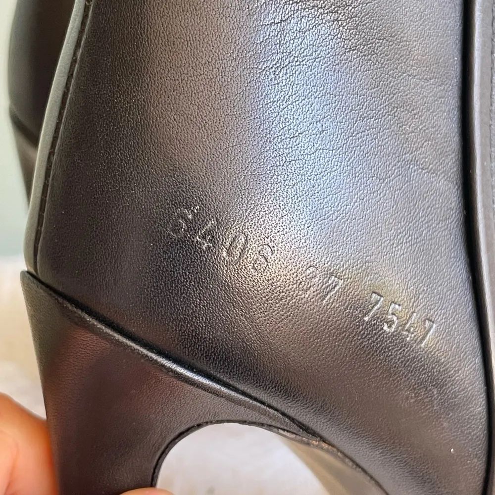 Woman By Common Projects Black Leather Heeled Ankle Boots Sz 37/US 6.5 - Image 3