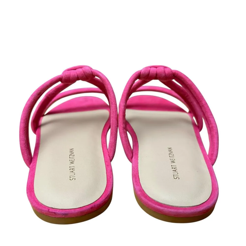 STRUART WEITZMAN  Women’s 8 US Twist Knot Slip On Sandal Peonia Pink Designer - Image 4