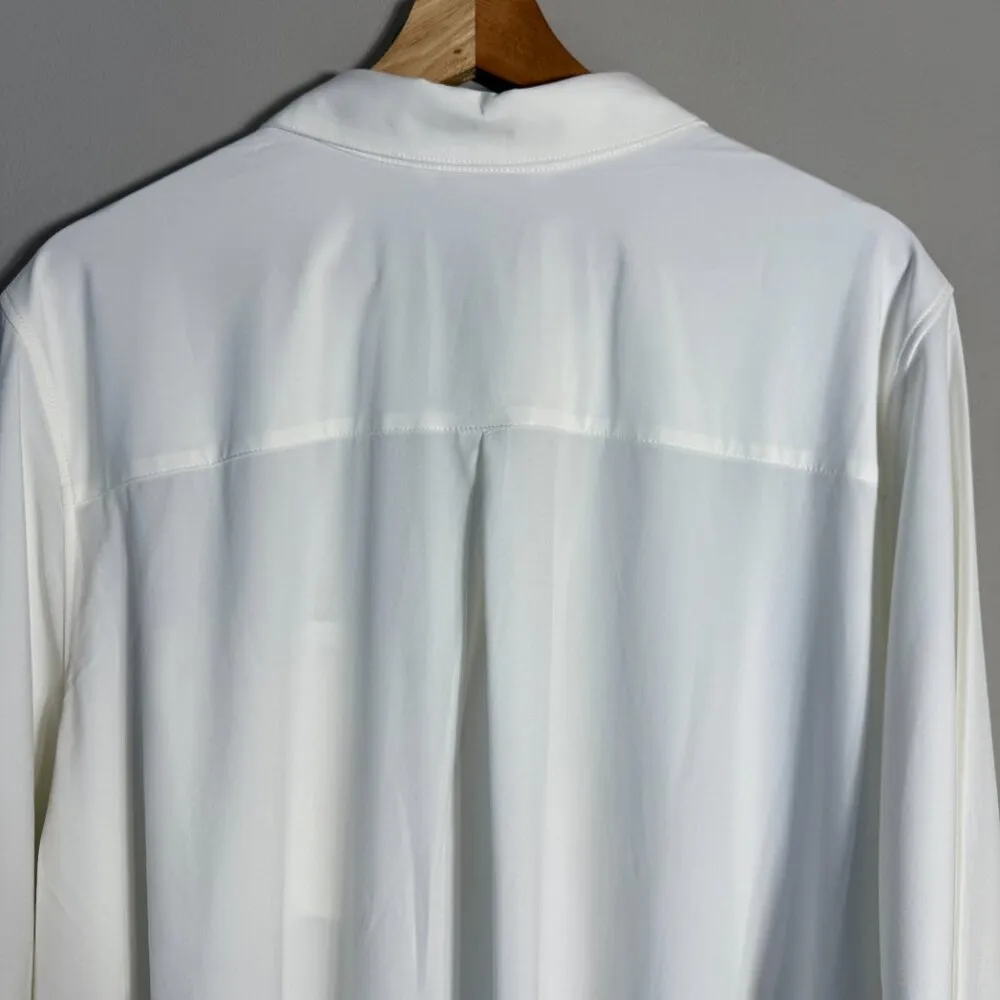 Athleta Urbanite 2.0 Button Down Top Shirt Blouse Women's 3X White Relaxed NWT - Image 13