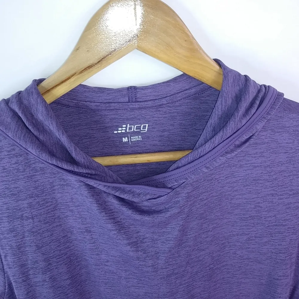 BCG M Purple Quick Dry Athletic Hoodie Top - Image 3