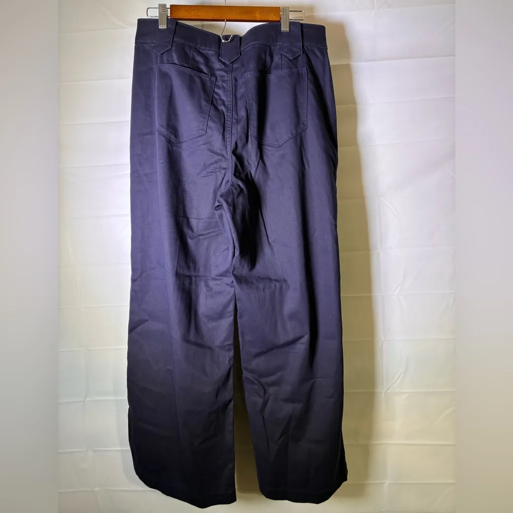 NWT Nautica Jeans Navy Wide Leg Full Nautical Pants with Large Gold Buttons - Image 6