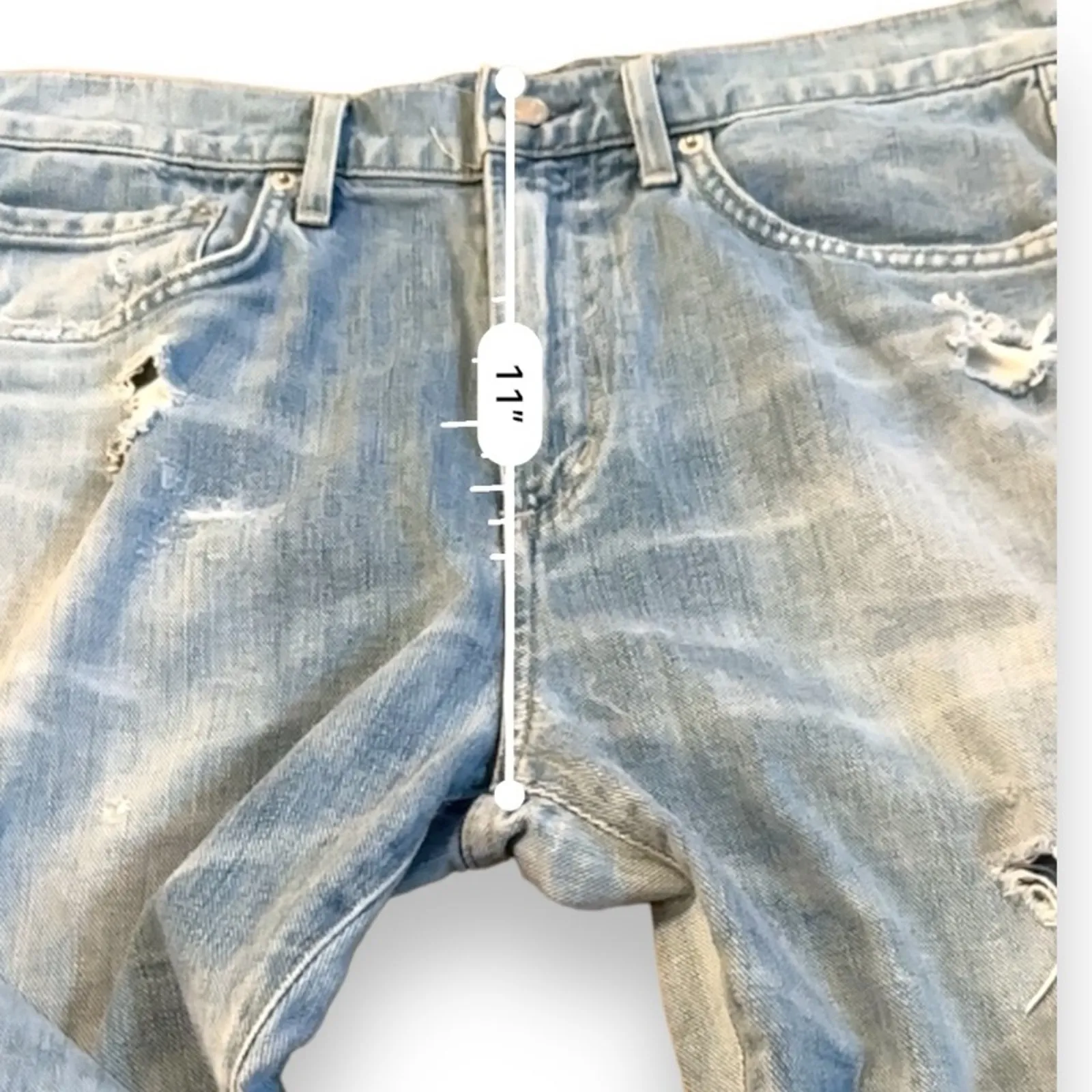 AGOLDE Dakota Distressed Relaxed Boyfriend‎ Capri Relaxed Skater Shorts Sz 28 - Image 12