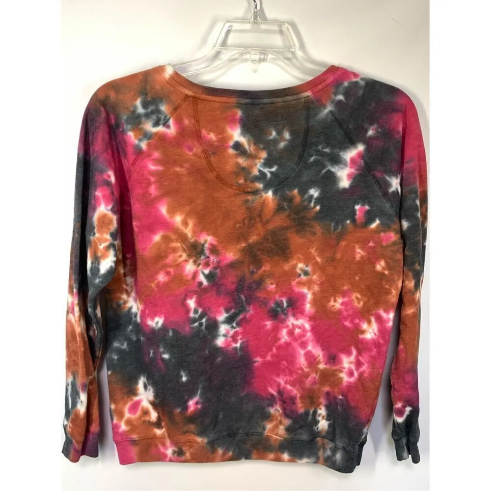 002. State Of Mine Women's Tie Dye ‘Be A Nice Human’ V-Neck Sweater Multi… - Image 5