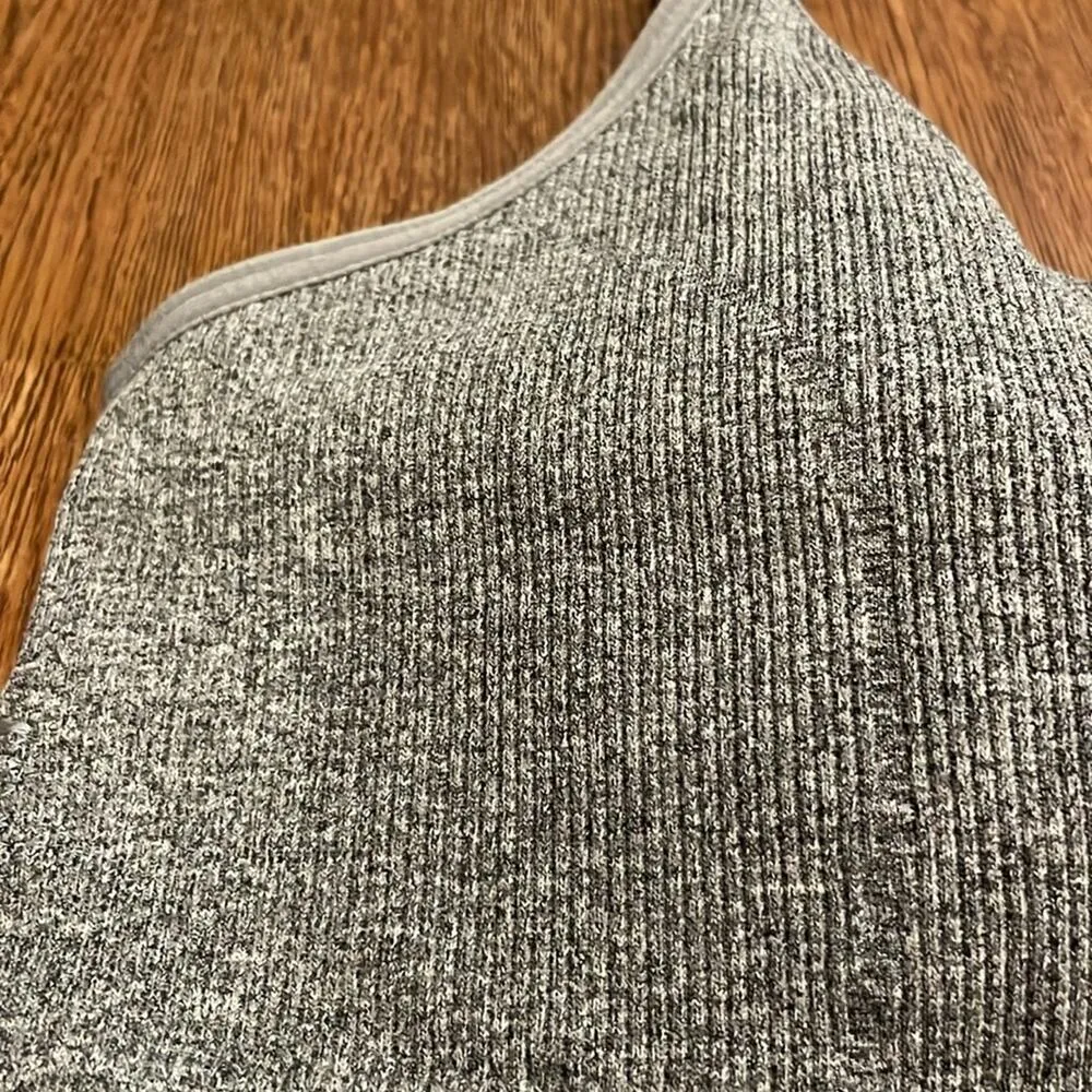 DANSKIN Heather Gray Ribbed Knit Bralette with Low Back Size L - Image 3