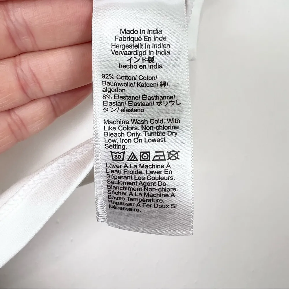 J. Crew Fitted mockneck tank top stretch cotton blend in White Size XS - Image 8