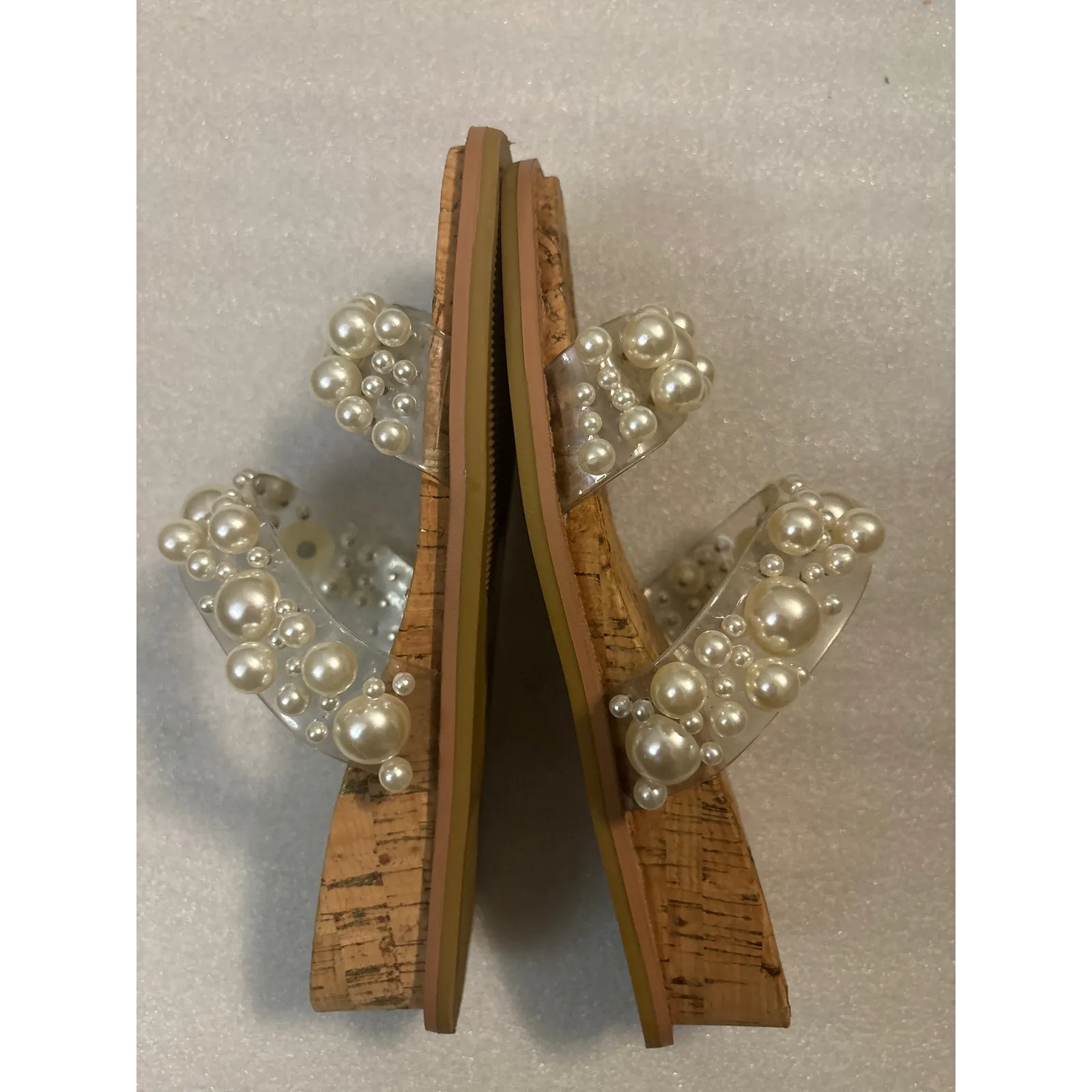 Ann Klein Blakely Pearl Sandal 6M Coquette Girl Quiet Luxury Mermaid Classic Silver Size 6 - Image 4