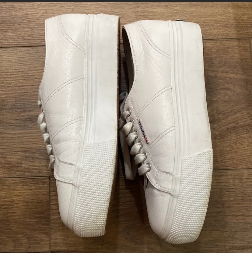 Superga 2790 Nappa White Leather Platform Sneakers - Image 6