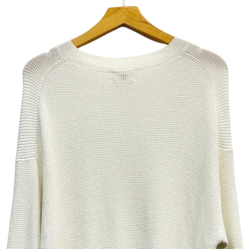 Aritzia Wilfred Drop-shoulder Open-stitched Sweater in Off White size Medium - Image 4