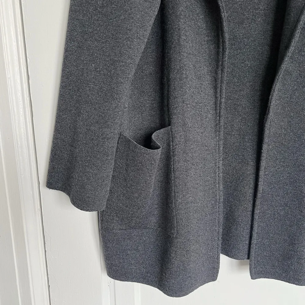 J Crew • Sophie Open-Front Sweater-Blazer jacket cardigan charcoal grey - Image 9