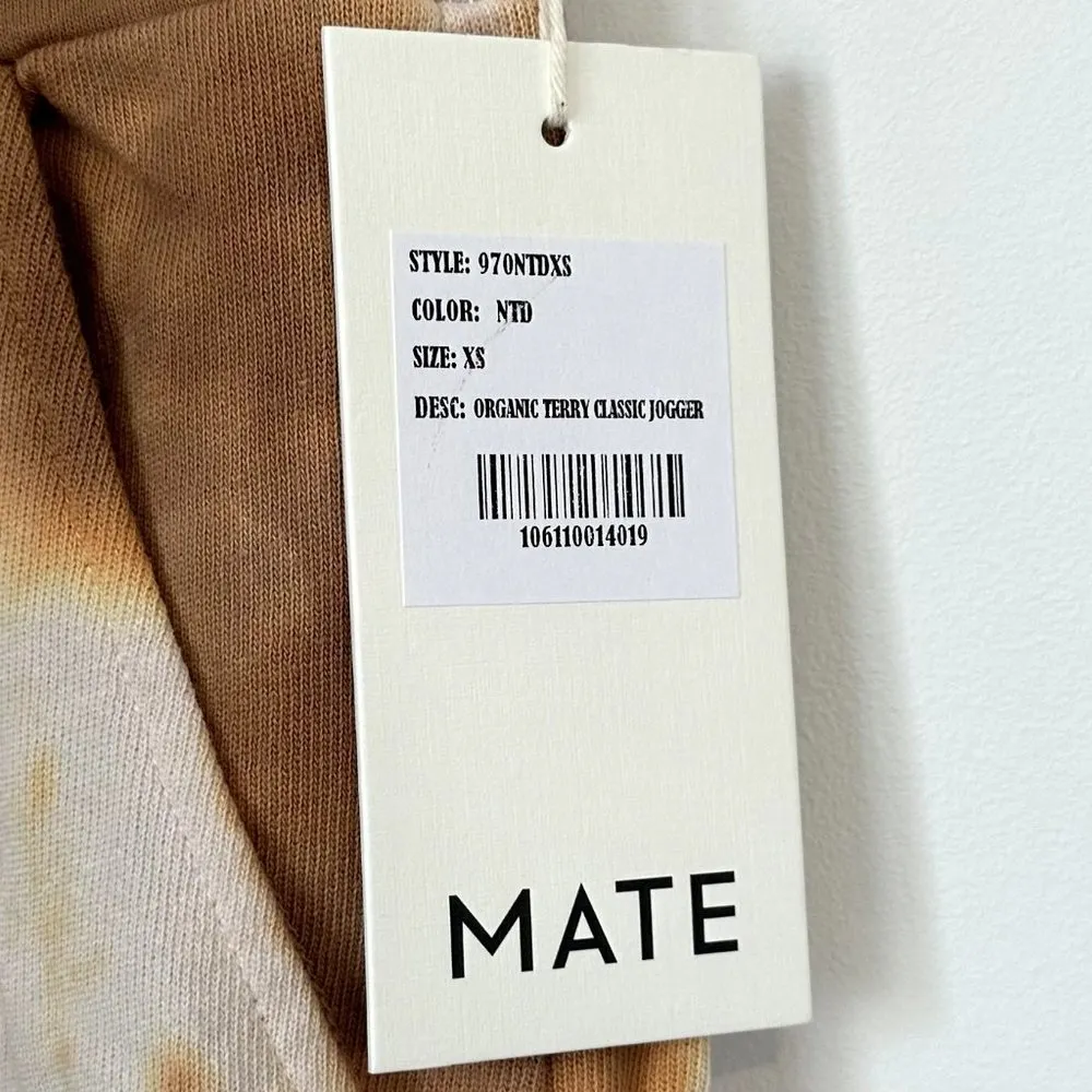 NWT MATE the Label Brown/Tan Tie Dye Organic Terry Classic Jogger - XS - Image 3