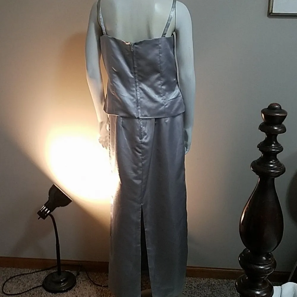 Shimmery Silver Skirt & Tank Top Set Silver Size L - Image 4