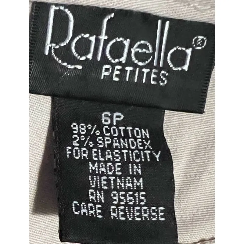 Rafaella Petites Women's Beige Cuffed Capri Pants Size 6P 19" Inseam‎ x 13" - Image 3