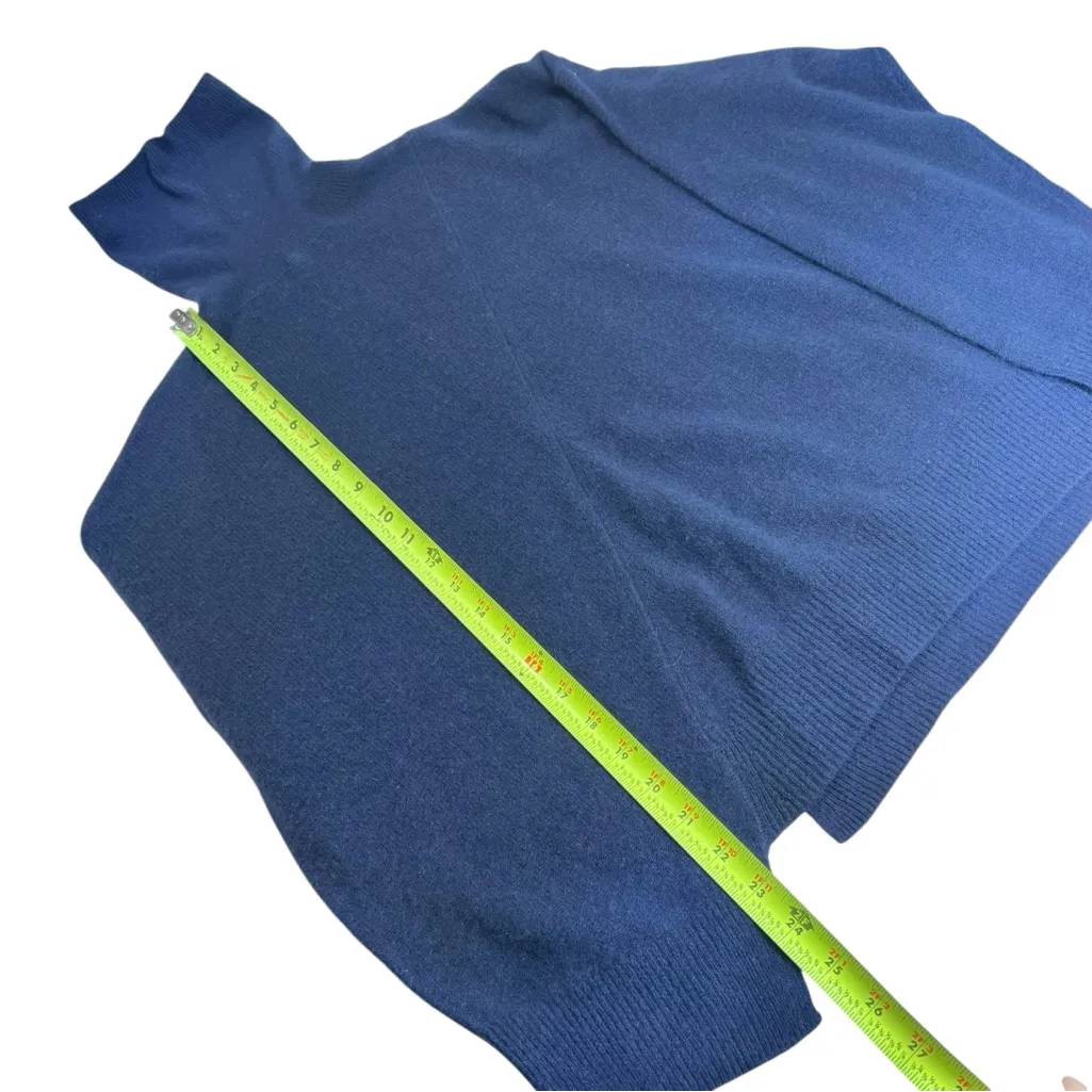 360 CASHMERE CHRISTINE SWEATER 100% Soft Cashmere Turtleneck Navy Blue - Image 7