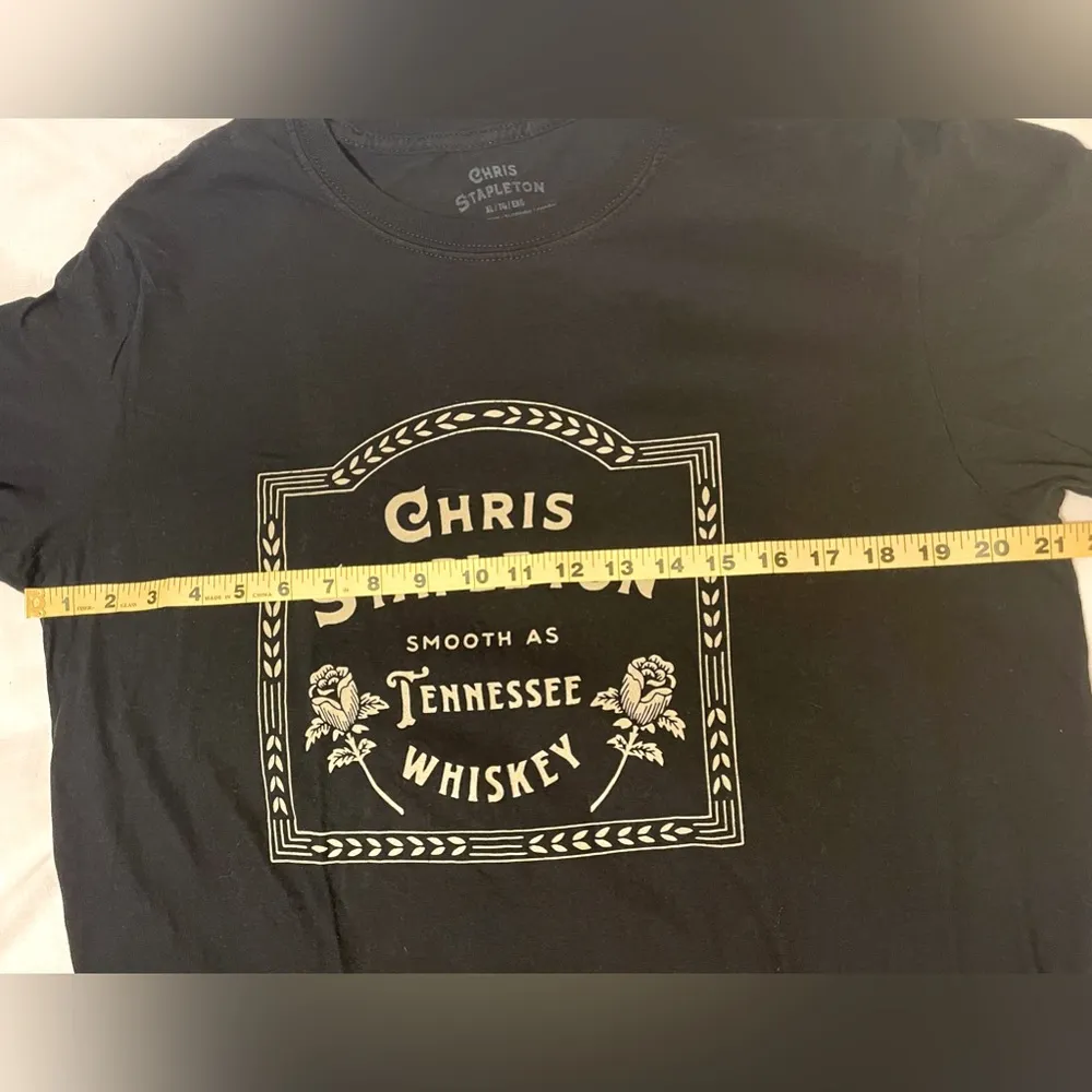 Chris Stapleton Tennessee Whiskey T Shirt Women's XL Black Crew Cotton Tee - Image 6
