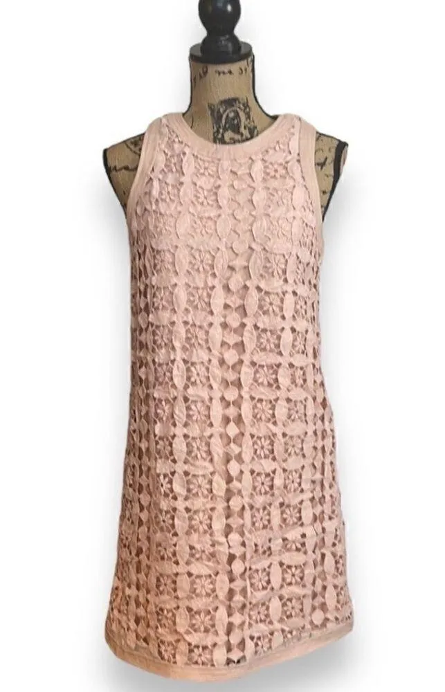Sugarlips Denim & Lace Pink Sheath Dress Women’s Size Small - Image 3