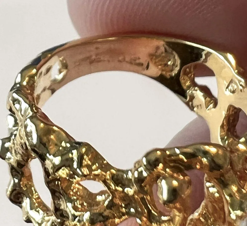 Fancy CZ Cubic Zirconia Gold Cocktail Formal Evening Ring 5.5 - Image 6