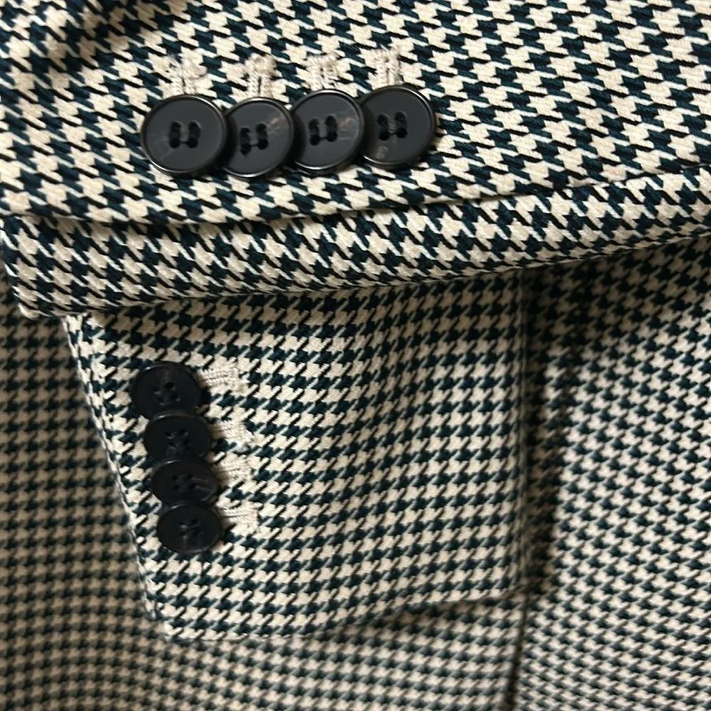 H&M Black & Cream Houndstooth Blazer(Size Medium) - Image 6