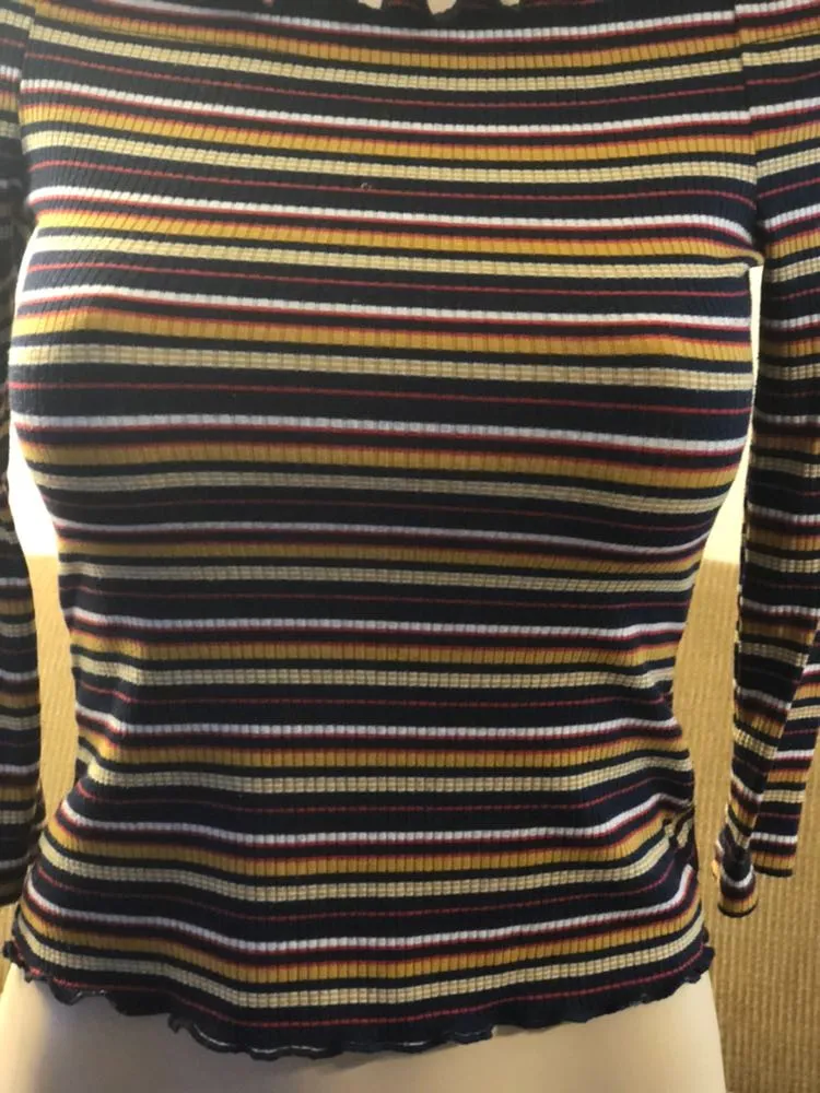 Striped Off The Shoulder Shirt - Image 4