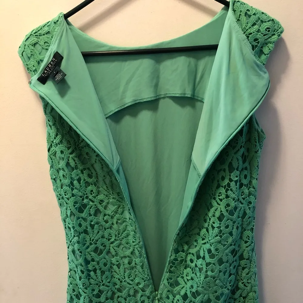 LAUREN RALPH LAUREN Mint Green Sleeveless Dress S6 - Image 9