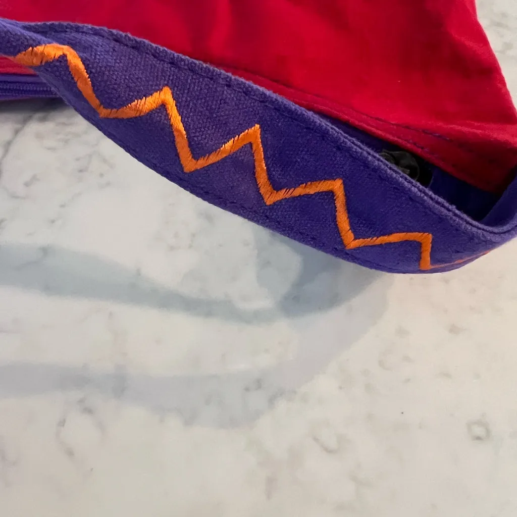 Laurel Burch Celestial Medium Embroidered Sun Shoulder Tote Bag Purse Y2K EUC Red - Image 5