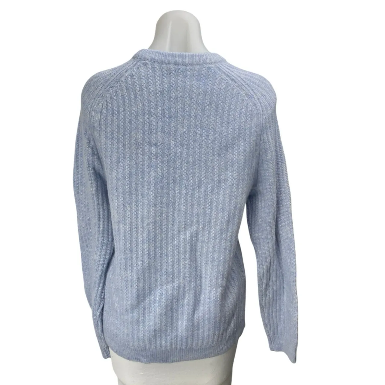 Reiss Women's Blue Wool Long Sleeve Ribbed Knit Crew Neck Sweater Top Size S - Image 2