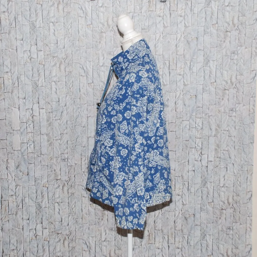 Lizsport Ladies S Blue Floral Zip Up Jacket Pockets Spring Fall Lightweight - Image 7