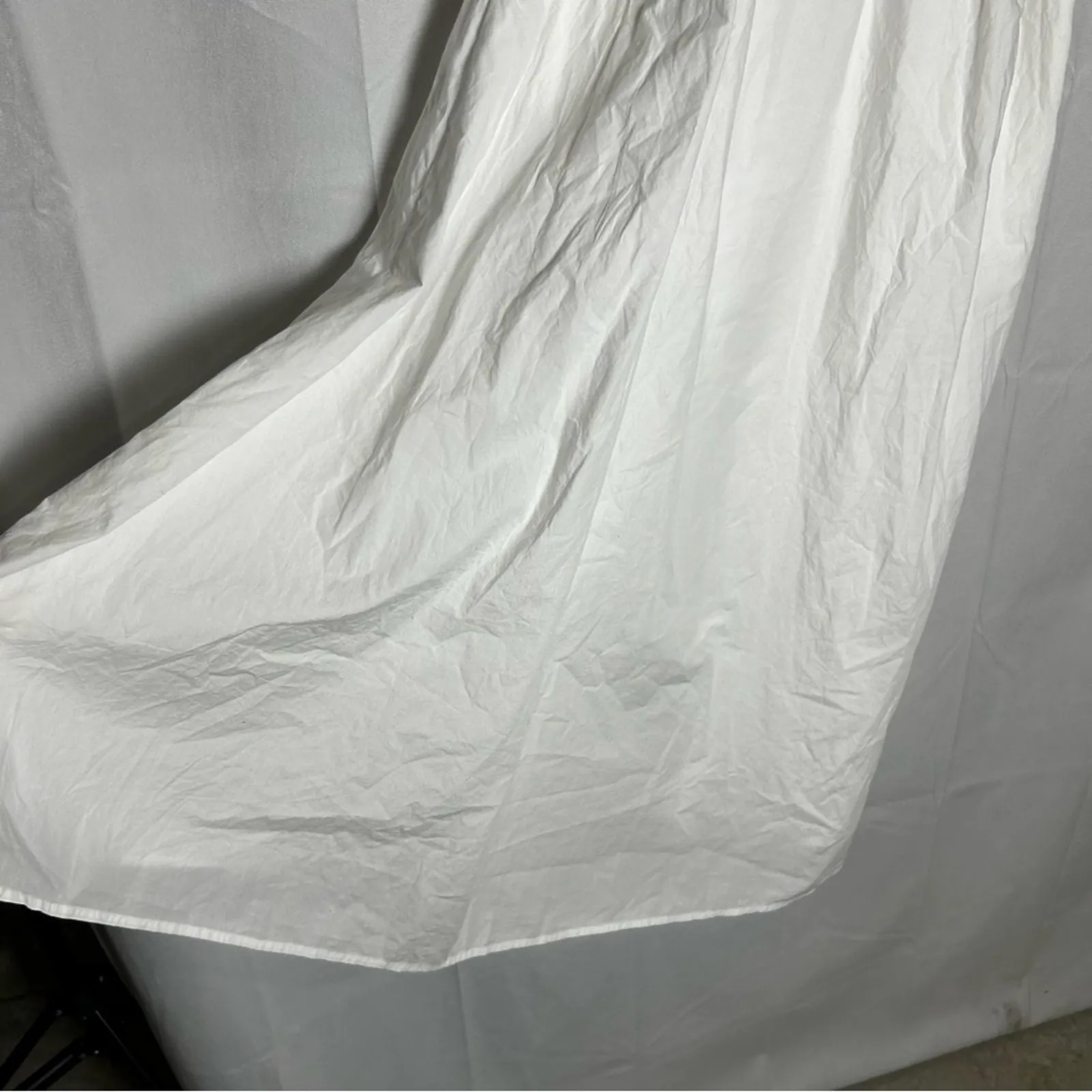 J.Crew White Smocked One-Shoulder Dress 100% Cotton Poplin Midi Dress Size Large - Image 5