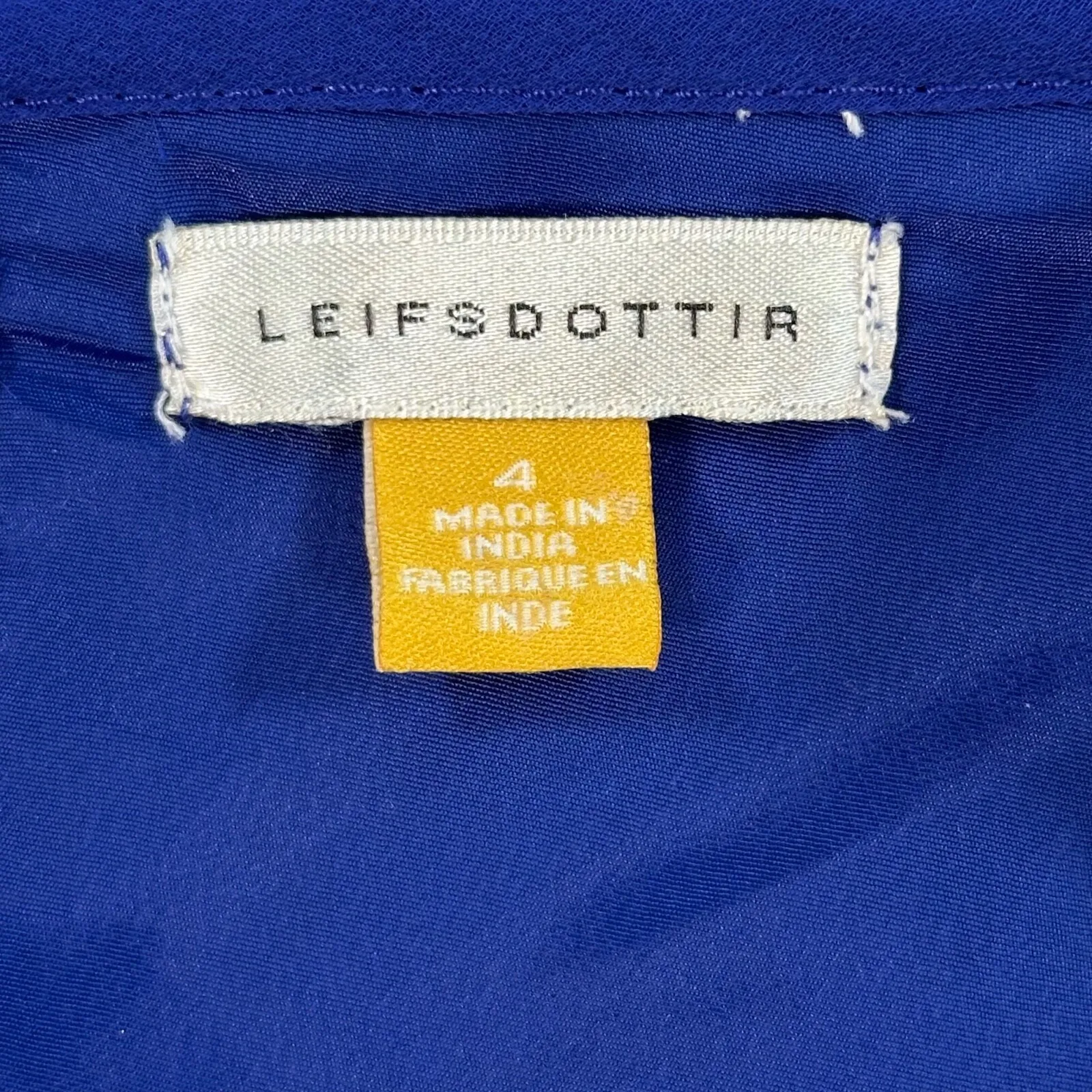 Leifsdottir Anthropologie Amapola Swing Dress Size 4 Blue Beaded Embroidered - Image 3