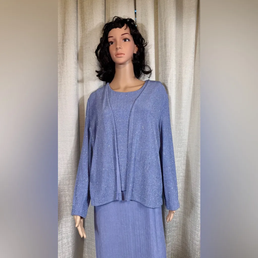 💜 Alex Evenings 2-Piece Lavender Blue Shimmer Set – Size 14 Petite - Image 4