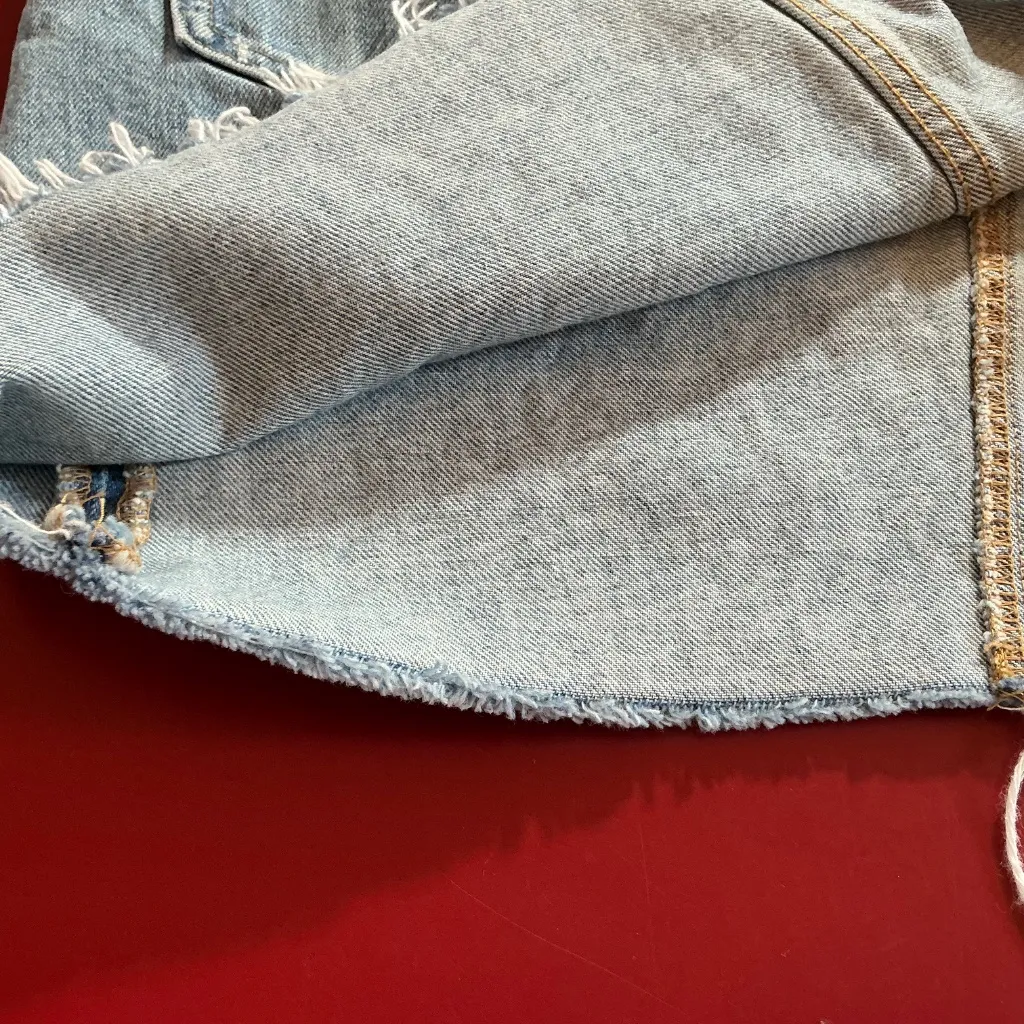 Everlane Skirt Women’s Size 27 Denim Deconstructed Raw Hem Mini Jean Skirt Blue - Image 9