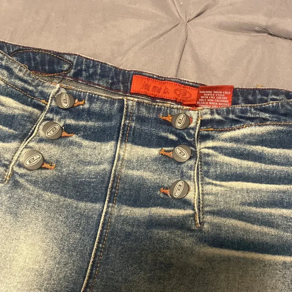 Bongo Juniors Acid Wash Denim Blue Mini Skirt Y2K Vintage 90's Sz 9 - Image 2