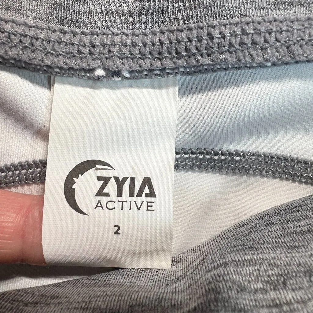 Zyia Leggings 2 Gray Neon Tape Luxe Hi Rise 7/8 25 in Activewear Athletic Womens - Image 8
