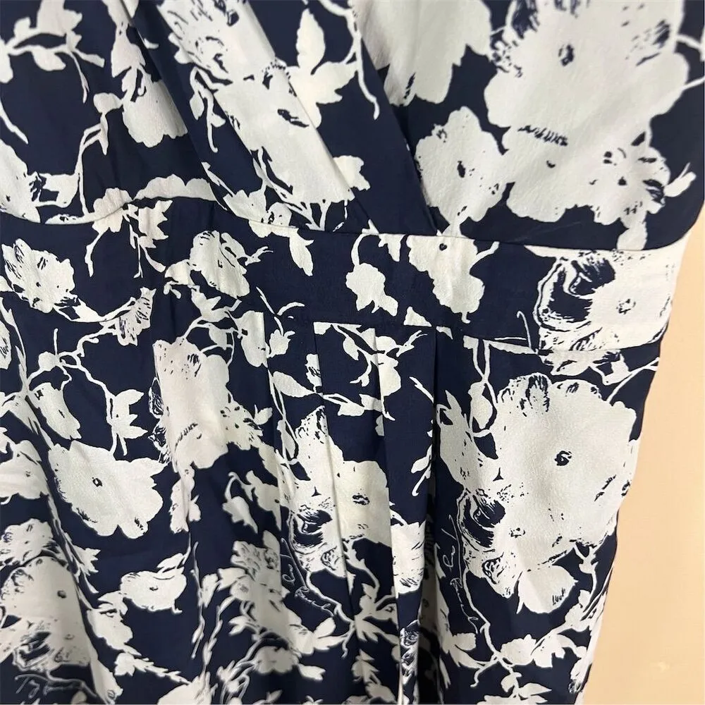 Tory Burch‎ Victoria Floral Print Silk Women's Knee Length Dress Size 8 V-Neck - Image 6