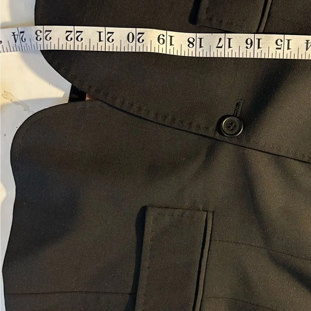 Sandra Angelozzi Lined Black Skirt Blazer Suit Size 4 - Image 7