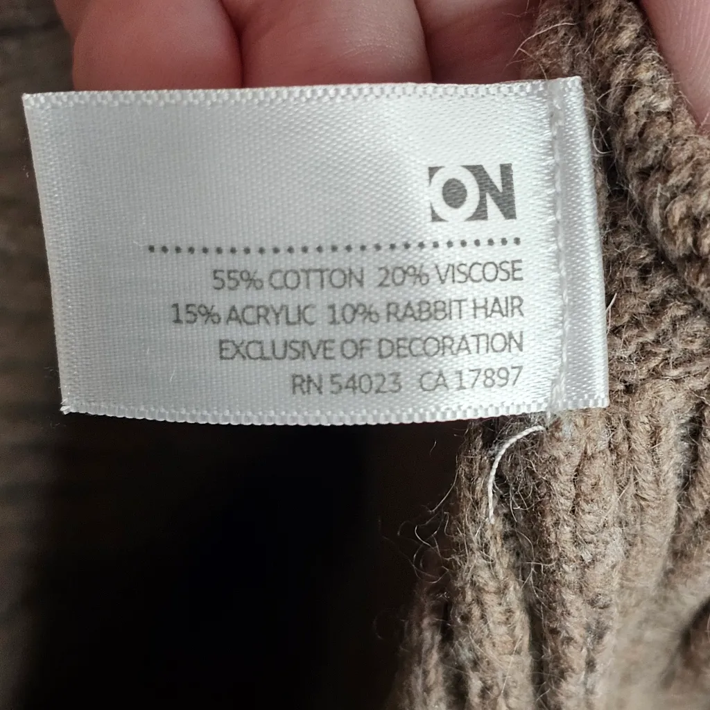 Old Navy Y2K Tan Argyle Rhinestone Button Medium Rabbit Hair Cardigan - Image 6