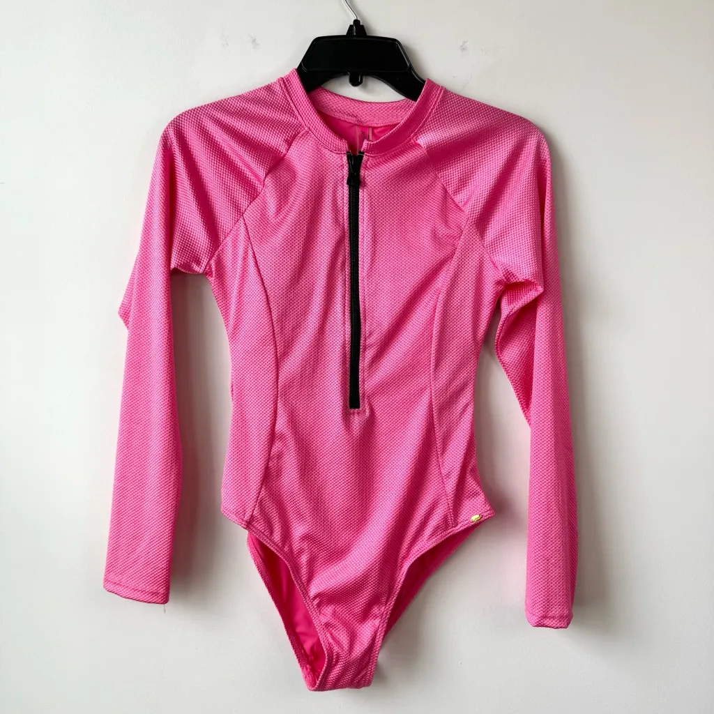 Betsey‎ Johnson Long Sleeve One Piece Swimsuit Pink S - Image 3