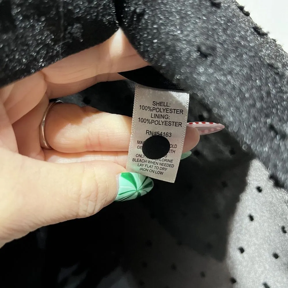 Andrew Marc  Blouse Top Women's Small Black Polka Dot Lined‎ Collared Button-Up - Image 4