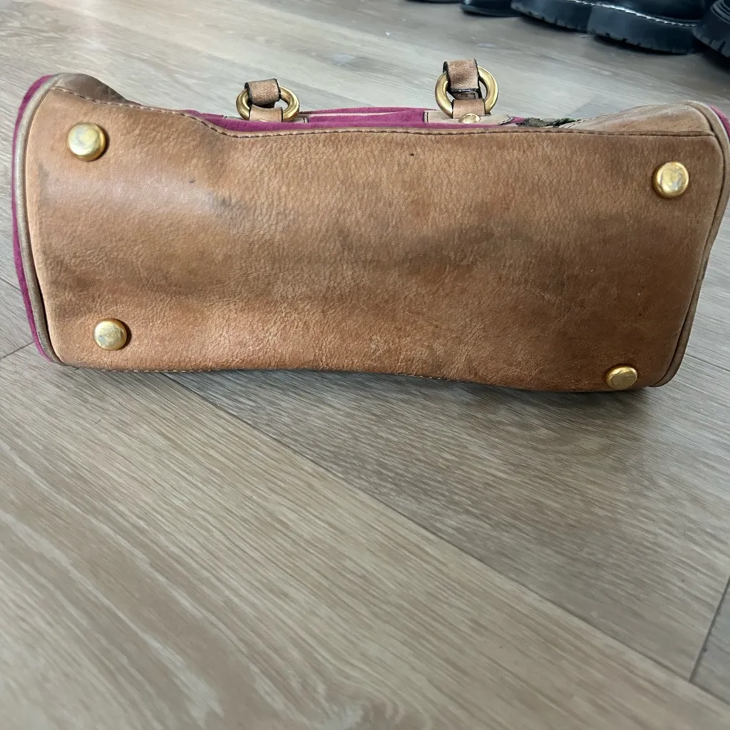 Vintage Juicy Couture Burgundy Velour Purse w/ Heart Mirror Charm Y2K - Image 3