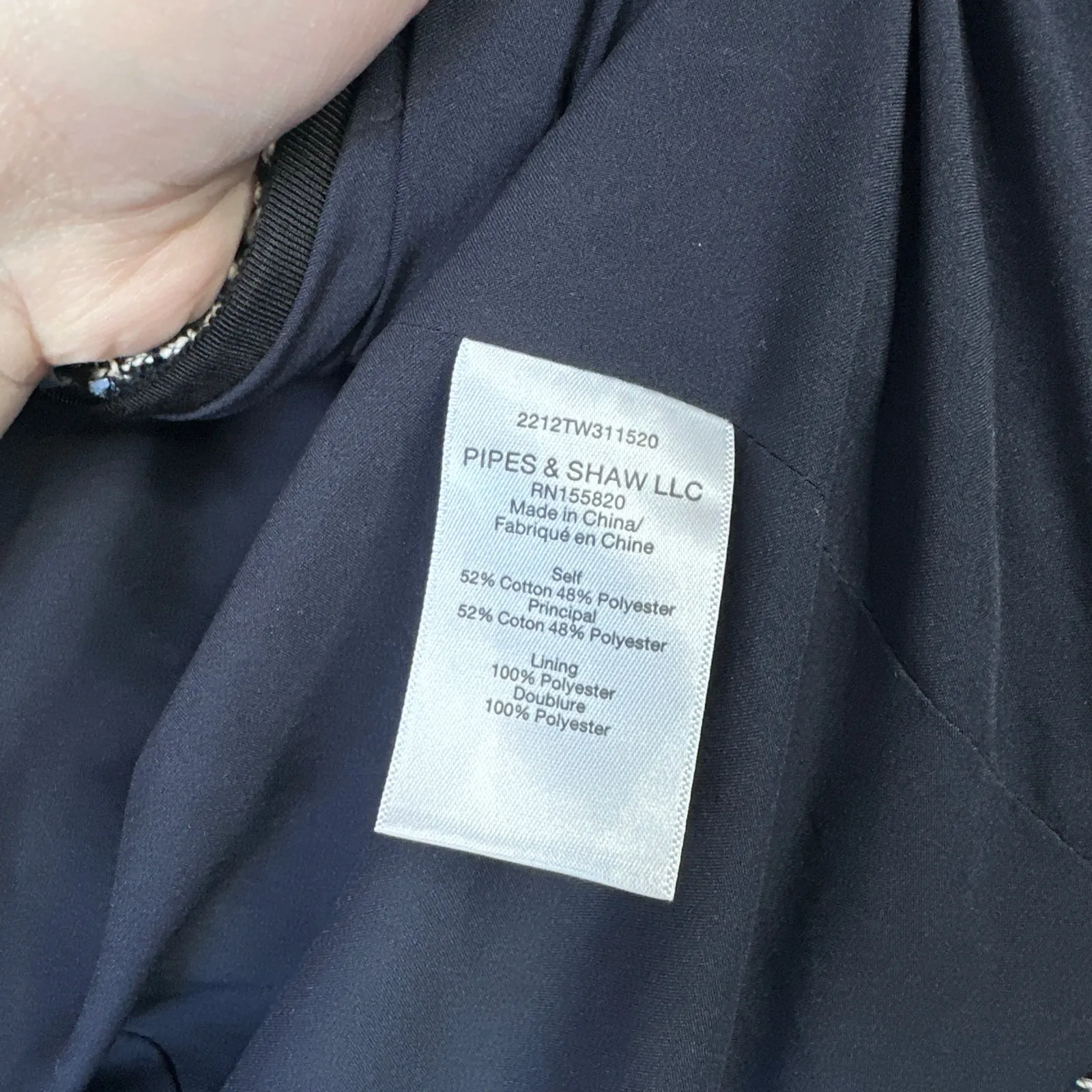 VERONICA BEARD Hosanna Dickey Jacket Blazer Navy Blue Tweed Size 00 - Image 8